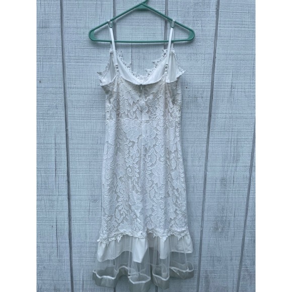 Lace‎ Dress White Sleeveless Midi Summer Party Dress Large - Picture 4 of 4